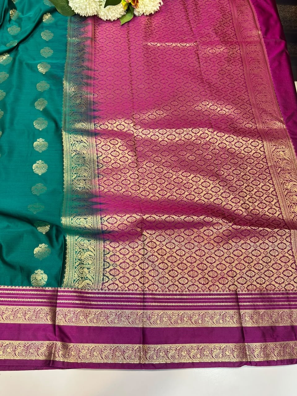 Elegant Warm Semi Silk Saree for party wear with plain blouse