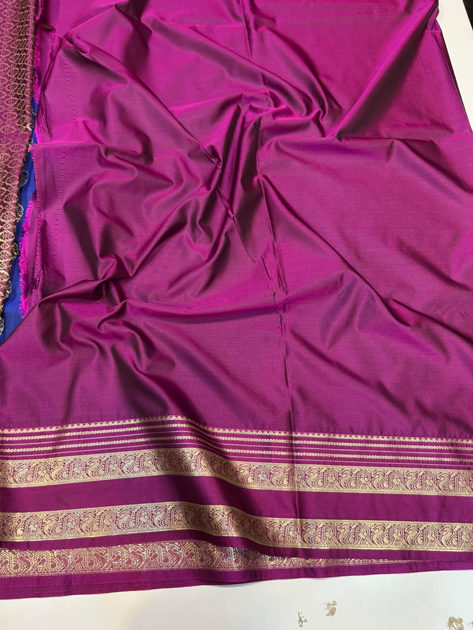 Elegant Warm Semi Silk Saree for party wear with plain blouse