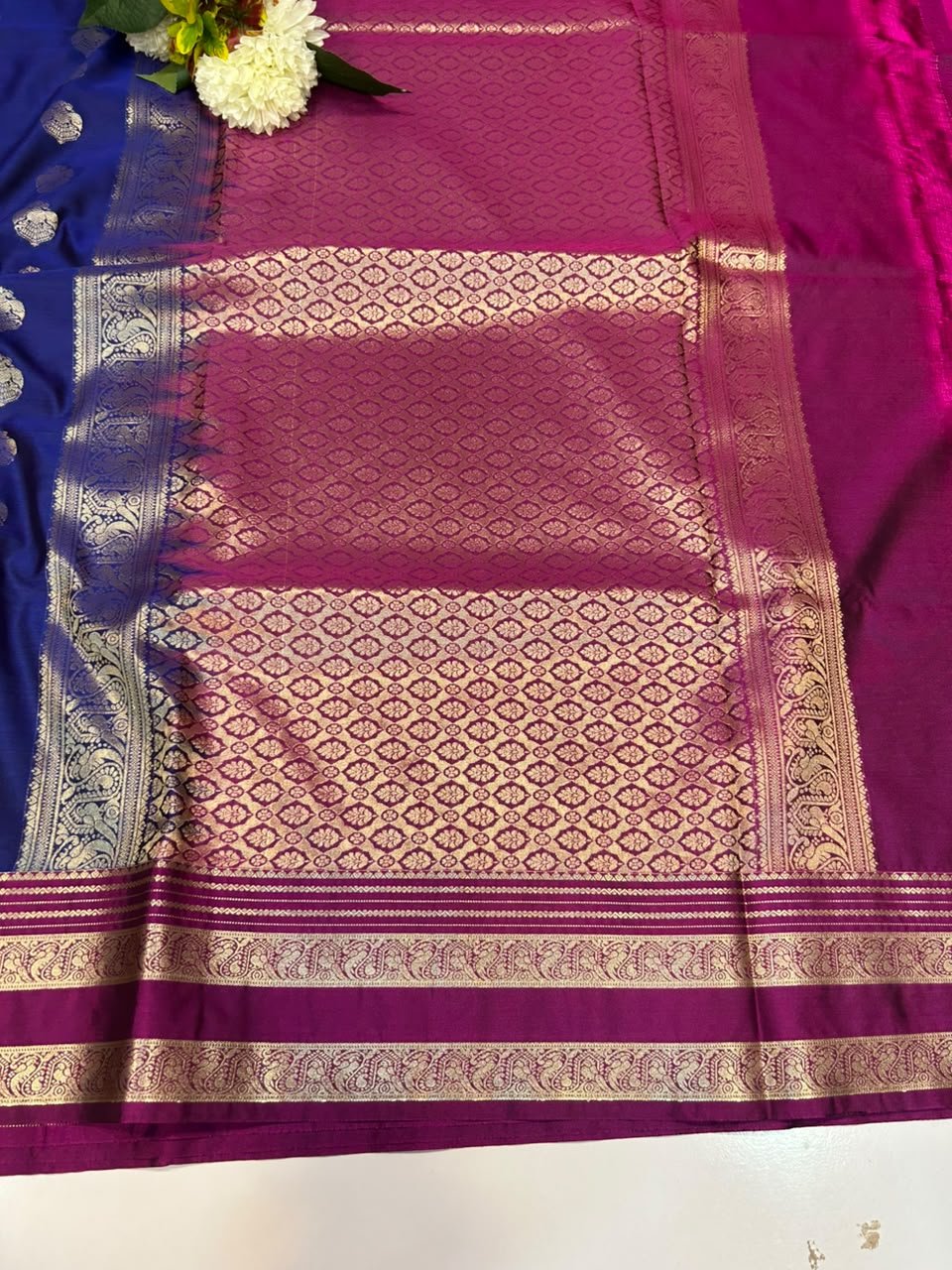 Elegant Warm Semi Silk Saree for party wear with plain blouse